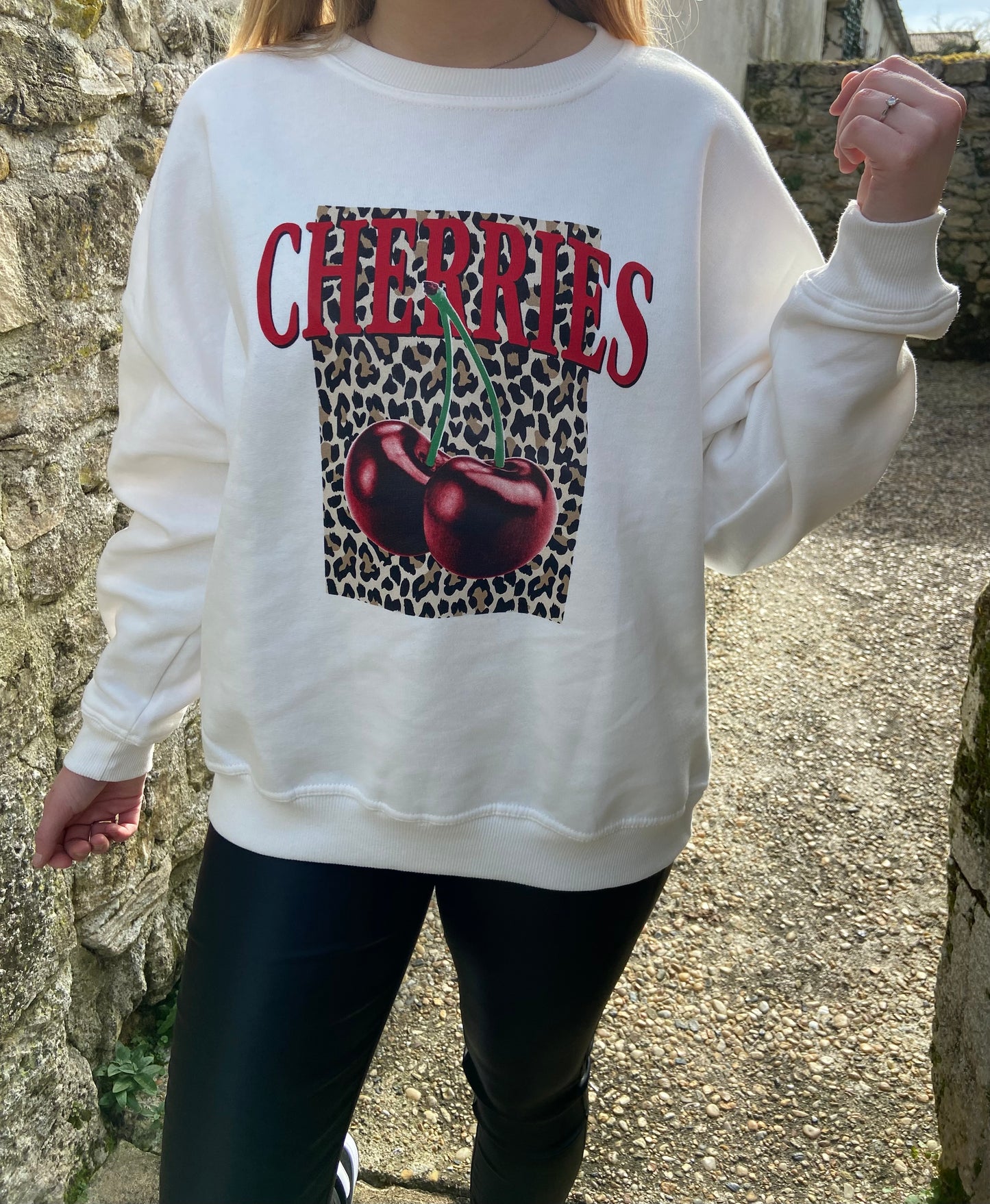 Sweat cerise léopard
