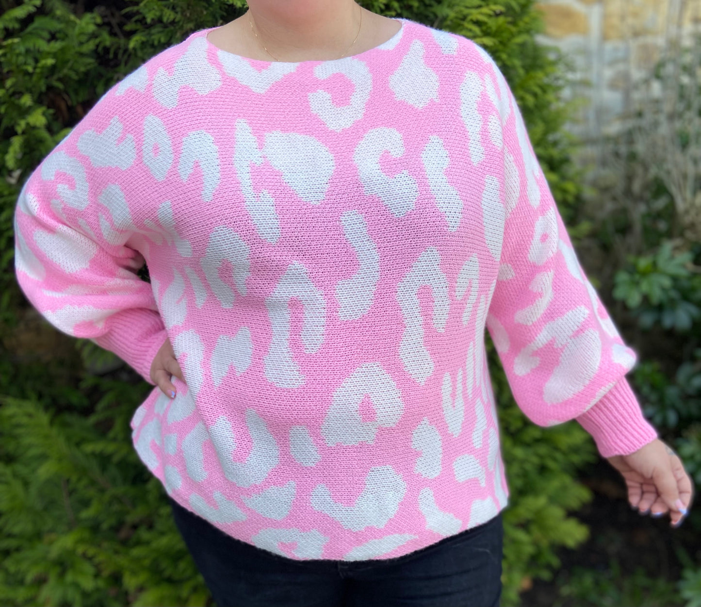 Pull léopard rose