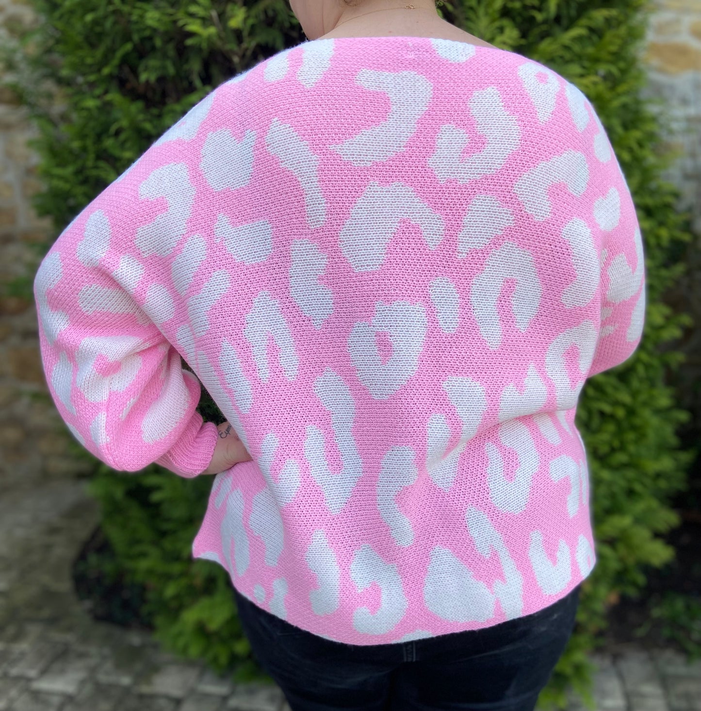Pull léopard rose